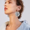 NONQL Bohemian Aesthetic Fabric Flower Lightweight Hoop Earrings Handmade Summer