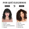 Pelucas Para Mujer Ondulada Corto Pelo Negra Cabello Natural