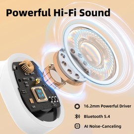 Oraolo Open Ear Headphones, Bluetooth 5.4 Wireless Earbuds with 16.2mm Large Driver, Open Ear Earbuds with AI Noise-Canceling, 32H Playtime, Water-Resistant Running Headphones for Outdoor Workout