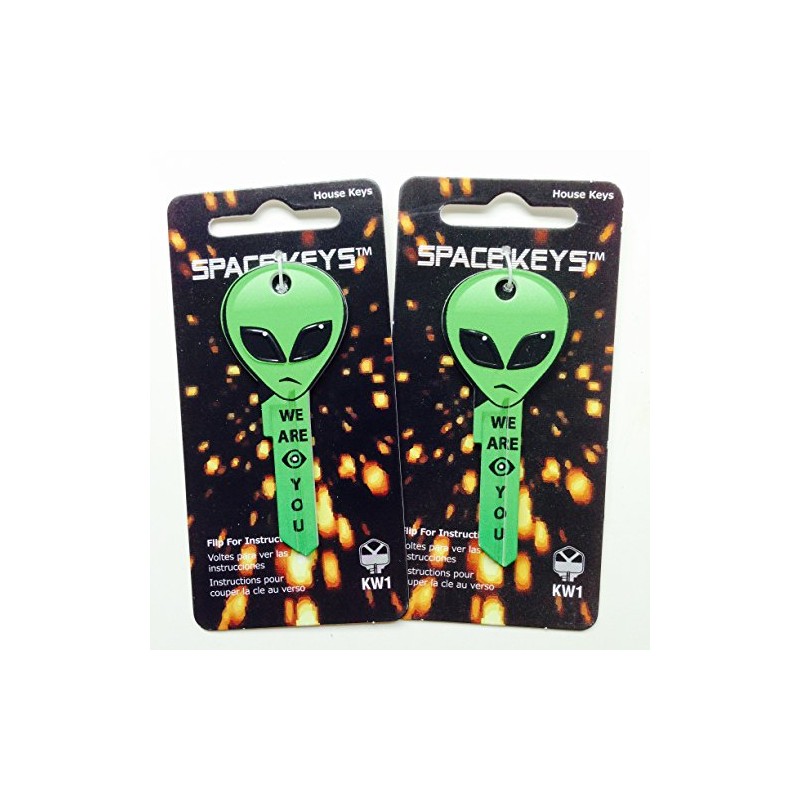 SPACE KEYS 2 Bright Green Alien Head Shaped 68 SC1