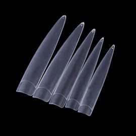 Yimart® 120pcs White/Clear/Natural Long Sharp Stiletto Fake Nail Tip False Nail Art Tips (Clear)