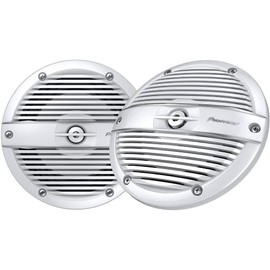 PIONEER CAR TSME650FC 6-1/2 inch 2-Way Marine Speakers (Pair) 200-Watt Max Power, IPX7 Rated, White Classic Grille Design