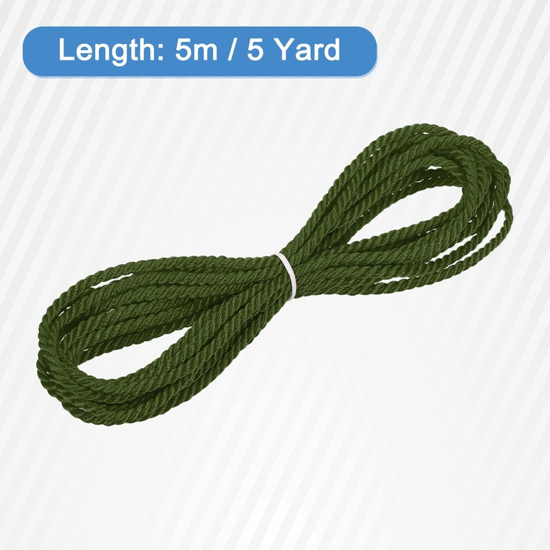 sourcing map Twisted Cord Trim, 5 Yard 4mm 3-Ply Twine