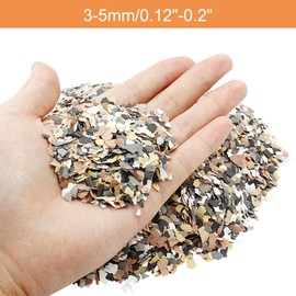 Biaungdo 360G/0.79Lb Decorative Blend Color Chips, Epoxy Flakes Blend Paint Flakes Concrete Floor Coatings Chips for Garage Floor Paint Interior Exterior Walls(Light Brown/Dark Brown/White/Black)