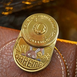 HIDEDC Desperate Rabbit Fidget Slider, Metal Fidget Toys Adults Haptic Coin Infinite Rotation Push, EDC Fidget Toys Sensory Toy Executive Desk Toy for Keep Focus & Stress Relief (Mix Gold)