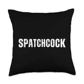 Spatchcock Minimalist Grill Funny Thanksgiving Christmas Throw Pillow