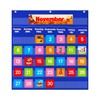VNOM Blue Calendar Pocket Chart for Classroom,School Pocket Calendar for