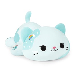 shownicer Plush Toy Cat Cuddly Toy Kawaii Cat Plush Cushion Toy Kitten Plush Throw Pillow Gift for Children Girls 3+ Years (Green, 30 cm)