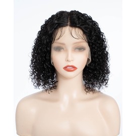 JOEDIR LUX HD Lace Front Wigs Human Hair Water Wave Human Hair Wig for Women 180 Density Glueless Wig Human Hair Pre Plucked with Baby Hair Brazilian Real Hair Wigs Natural Color Curly Frontal Wig