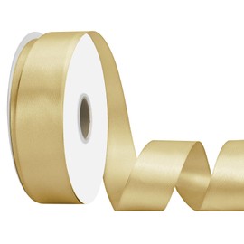 Loomjoyz Double Face Gold Satin Ribbon 1-1/2 inch 100 Yard Satin Ribbon Craft Fabric Ribbon for Gift Wrapping Bouquet Wedding Party Decorations
