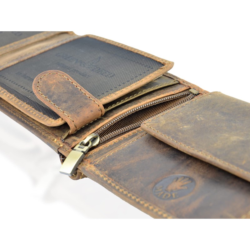 GREEN DEED Genuine Leather Men's Wallet - Large Leather Wallet