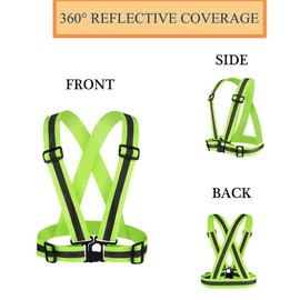 HYCOPROT Reflective Vest 2 Pack Safety Gear with High Visibility Adjustable Straps for Running, Jogging, Cycling, Hiking, Walking, Multicolor Optional (Yellow)…