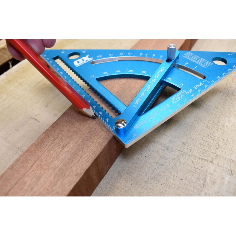 OX Tools Pro Adjustable Aluminium Roofing Rafter Square, Metric -
