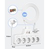 Flat Plug Multiple Socket with Switch, 5-Way Power Strip, Individually