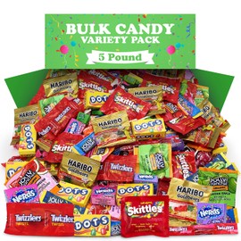 Bulk Candy Variety Pack 5 Pound - Individually Wrapped Assorted Candies For Pinata Fillers, Birthday Parties Schools & Treats