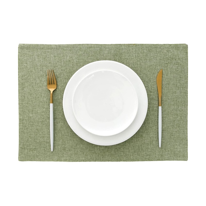 AOKSUNOVA Cloth Placemats Set of 4 Farmhouse Linen Table Mats