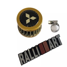 Unbranded 12MM GOLD MINI AIR OIL BREATHER FILTER MITSUBISHI DIAMOND CARBON FIBER EVO
