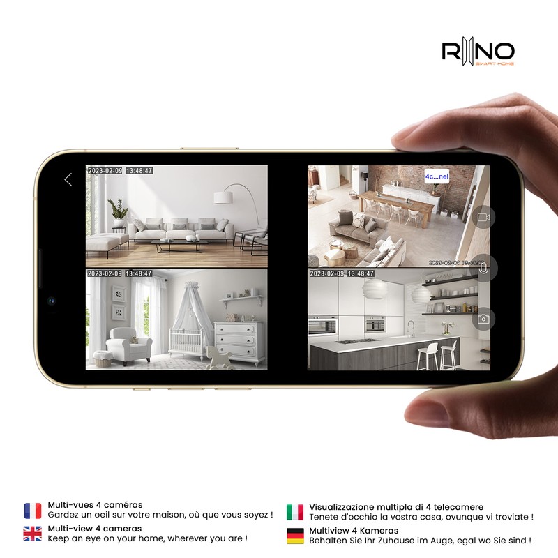 RIINO Indoor WiFi Surveillance Camera, Full HD 2MP, Baby Phone