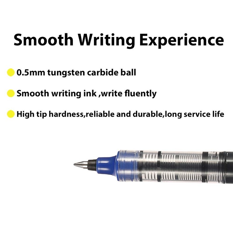 FRIUSATE 24 Pieces Rollerball Pen, 0.5mm Black Blue Gel Pens
