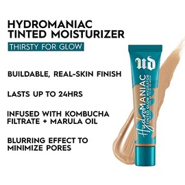 Urban Decay Hydromaniac – Base de Maquillaje Matte Hidratante Con Color y Cobertura Media, Humectante para Piel Seca, Larga Duración, con Aceite de Marula y Acabado Natural, 35 ml