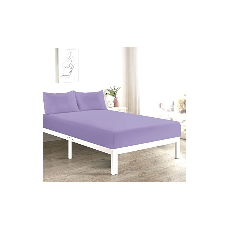 Fitted Bed Sheet With FREE MATCHING 2 X PILLOW CASES