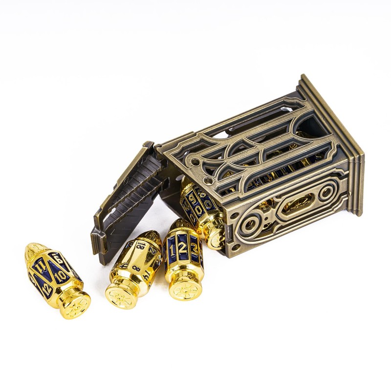 Cusdie 7-Die Bullet-Shaped Metal Dice Set DND Dice Set in