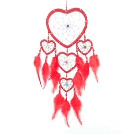 Bali unbranded DREAM CATCHER HEART silver centre dreamcatcher red, blue, pink