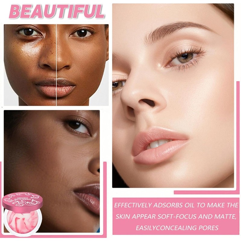 Face Powder Matte - Lightweight Powder Foundation Oil Control Finish