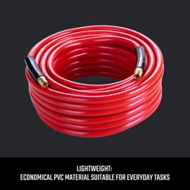 CRAFTSMAN 3/8-in x 50-ft PVC Air Hose, 300 PSI, Lightweight, Kink-Resistant with Bend Restrictors, Non-Marring