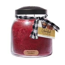 A Cheerful Giver - Wild Berry Crumble - 34oz Papa Scented Candle Jar with Lid - Keepers of The Light - 155 Hours of Burn Time, Gift for Women, Red