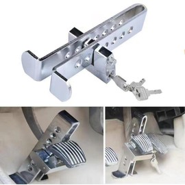 Car Anti-Theft Brake Clutch Lock - Stainless Steel Security Protection Safety Tool - Automobile Hidden Throttle Pedal Lock With 3 Keys