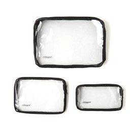 Baggallini unisex adult luggage only Clear Pouches Travel Accessory Cosmetic Bag, Black, One Size US