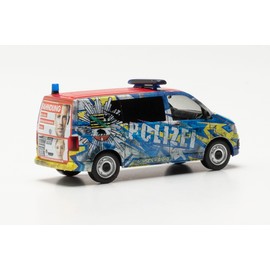 herpa 096348 Volkswagen T6 Bus "Polizei Sachsen-Anhalt Infomobil" Car Miniature Models Small Model Collectible Detailed Multi-Colour