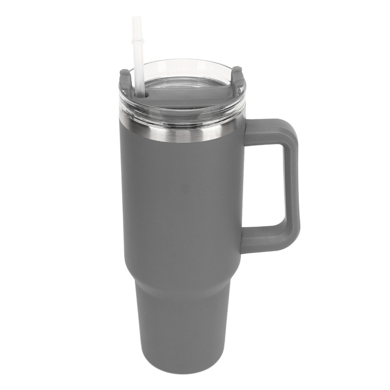 40oz Stainless Steel Vacuum Insulation Water Mug with Handle Straw