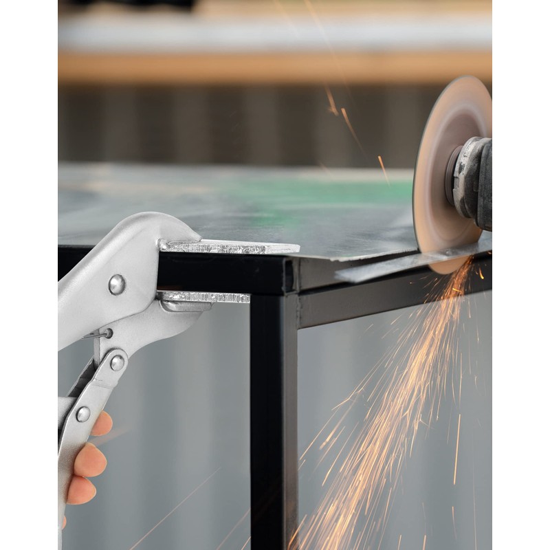 QWORK 10" Locking Sheet Metal Clamp, 2 Pack Welding Locking