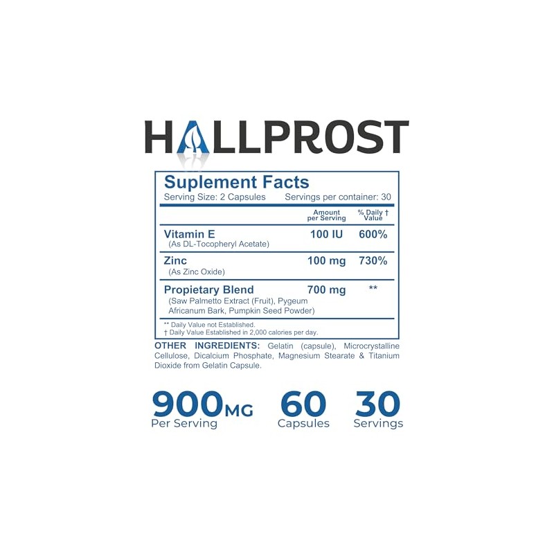 Hallusa Natural HALLPROST Próstata Inflamada Prostatitis Pastillas para la próstata,