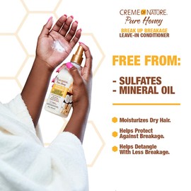 Creme of Nature Creme Of Nature, Leave in Conditioner Pure Honey, Coconut Oil And Shea Butter Formula, For Dry Damaged Hair, 8 Oz