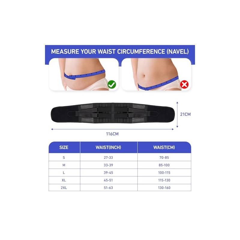 Back Brace for Men Women, Lower Lumbar Pain Brace, Adjustable