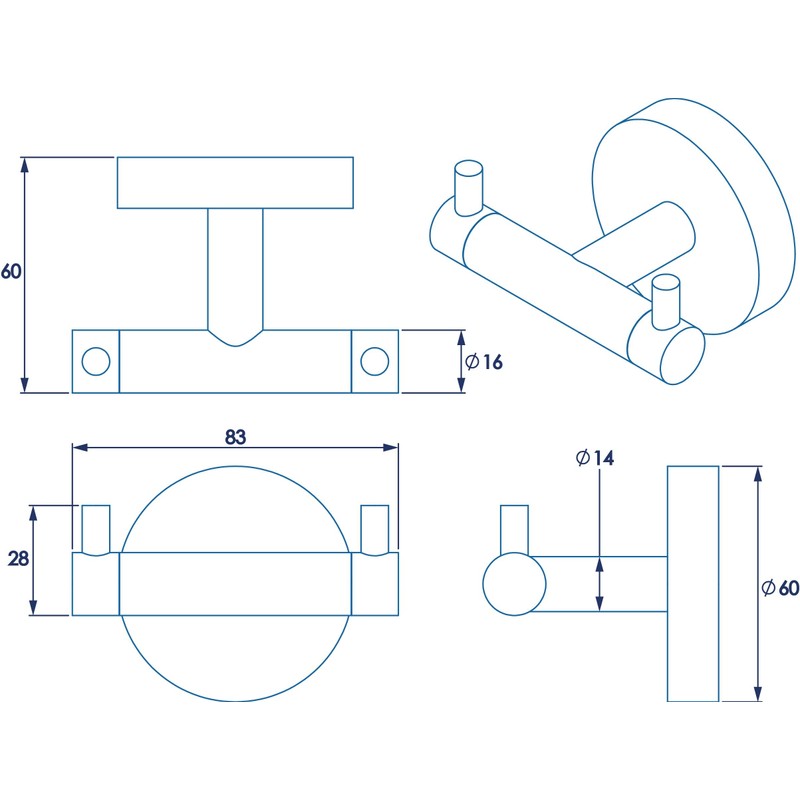 Croydex Flexi-Fix Britannia Durable Brass and Stainless Steel Construction Flat