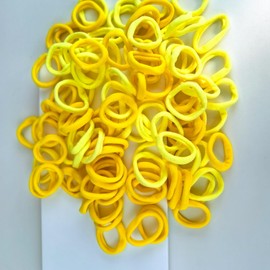 Seamless Hair Bands for Women, No-Slip Hair Accessories (Yellow, 1.6in Smooth)