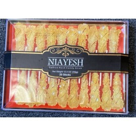 Sticks Saffron Rock Candy 20 Sticks (Nabat) Niayesh Brand 350 Grams Net Weight For Tea