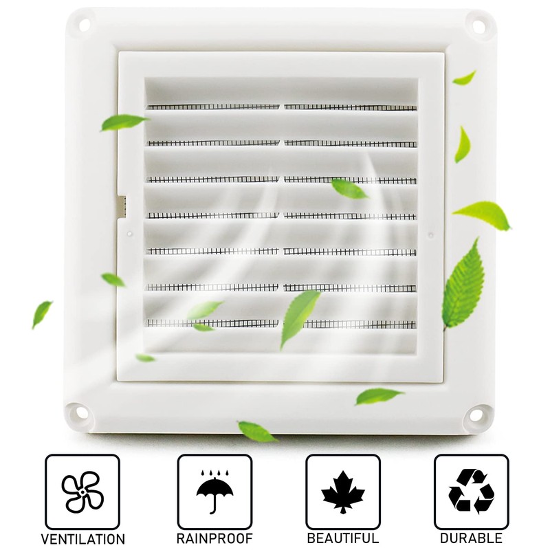 Cenipar 4" Louvered Vent Cover Dryer Exhaust Air Vent Cover