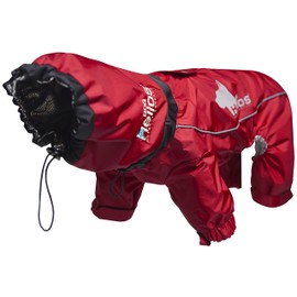 DOGHELIOS 'Weather-King' Windproof Waterproof and Insulated Adjustable Full Bodied Pet Dog Jacket Coat w/ Heat Retention Technology, Large, Red