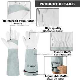 1 Pair Long Gardening-Gloves Women/Men-Thorn proof Rose Pruning Heavy Duty Gauntlet