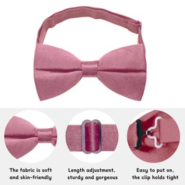 Guokoo Bow Ties for Men Solid Color Bow Tie Pre-Tied Adjustable - Men's Bow Tie for Party Wedding Available
