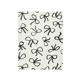 Crib Sheets for Boys Girl Black Bows Breathable Mini Crib Mattress Sheets Fitted, Beige Toddler Fitted Playard Sheet Fits Most Standard Baby mattresses 52 * 28 * 9In