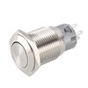 sourcing map Latching Metal Push Button Switch Flat Head 16mm