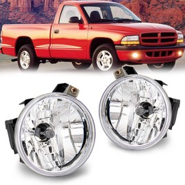RAPOOSANS Kit de montaje de luces antiniebla de conducción para Dodge Durango 2001-2003 2001-2004 Dodge Dakota Pickup luz antiniebla de repuesto con bombillas 881 12 V 27 W lente transparente, 1 par