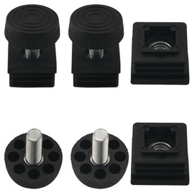 JJHXSM 4 Sets Square Nut Plugs Adjustable Feet Matching Table Legs Shelf Pipe Plugs 0.98x0.98in Plastic Plugs Desktop Horizontal Adjustable Feet Inserts for Fitness Equipment TV Stands Black