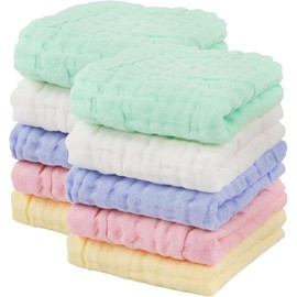 12 Paños De Muselina para Bebe, Algodón Suave para Recién Nacidos,Adecuado para Piel Sensible, Bebés, Recién Nacidos, Niños y Adultos